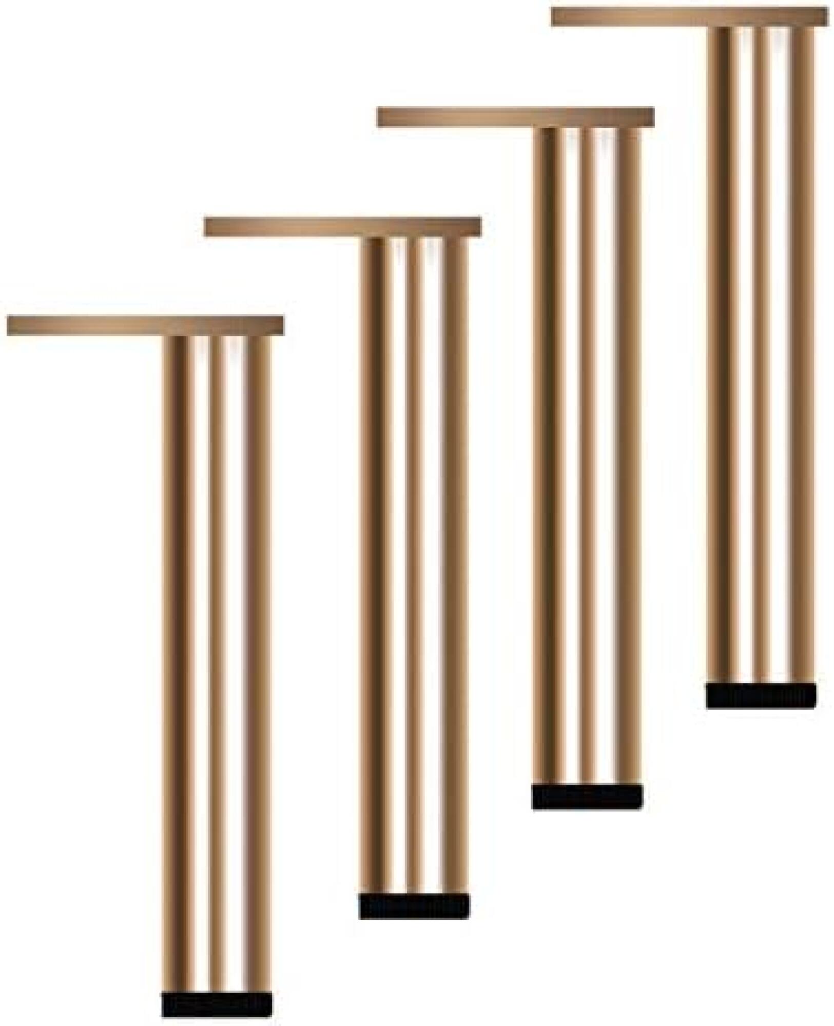 Set Mit 4 Verstellbaren Möbelfüßen, 30 Cm Lang – Vergoldete Aluminiumlegierung – Korrosionsbeständig –