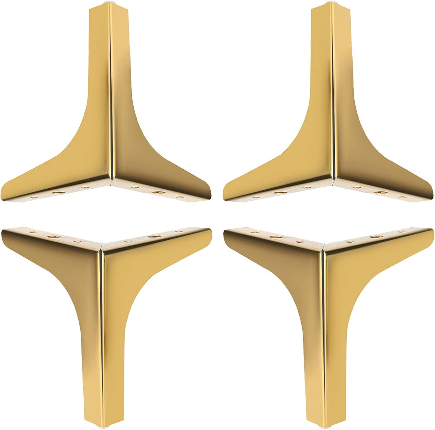 Set Mit 4 Vergoldeten Tischbeinen – 10 Cm, Gold-titan, Metalldreieck, Tischbeine, Möbel