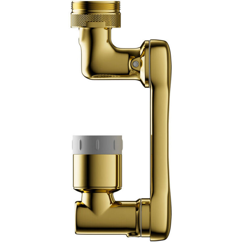 Wasserhahnverlängerung, 1080° Drehbarer Strahlregler, Doppeldüsen-mischbatterieauslauf (gold)