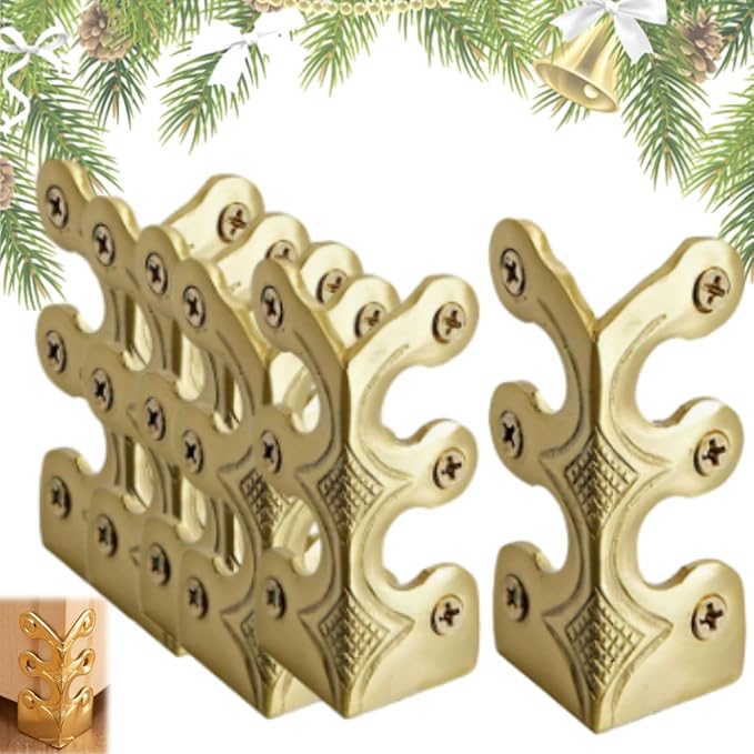 Set Mit 5 Eckenschützern Für Fußleisten, Eckenschützer Aus Massivem Messing, Goldfarben.