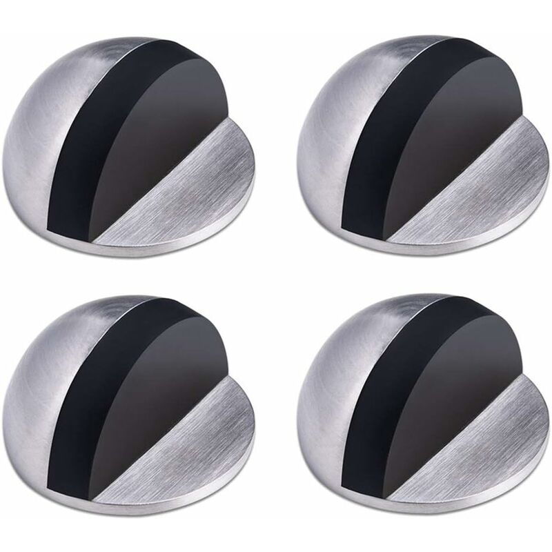 Türstopper Aus Gummi – Selbstklebende Bodenstopper – 4er-set, Edelstahl Silber