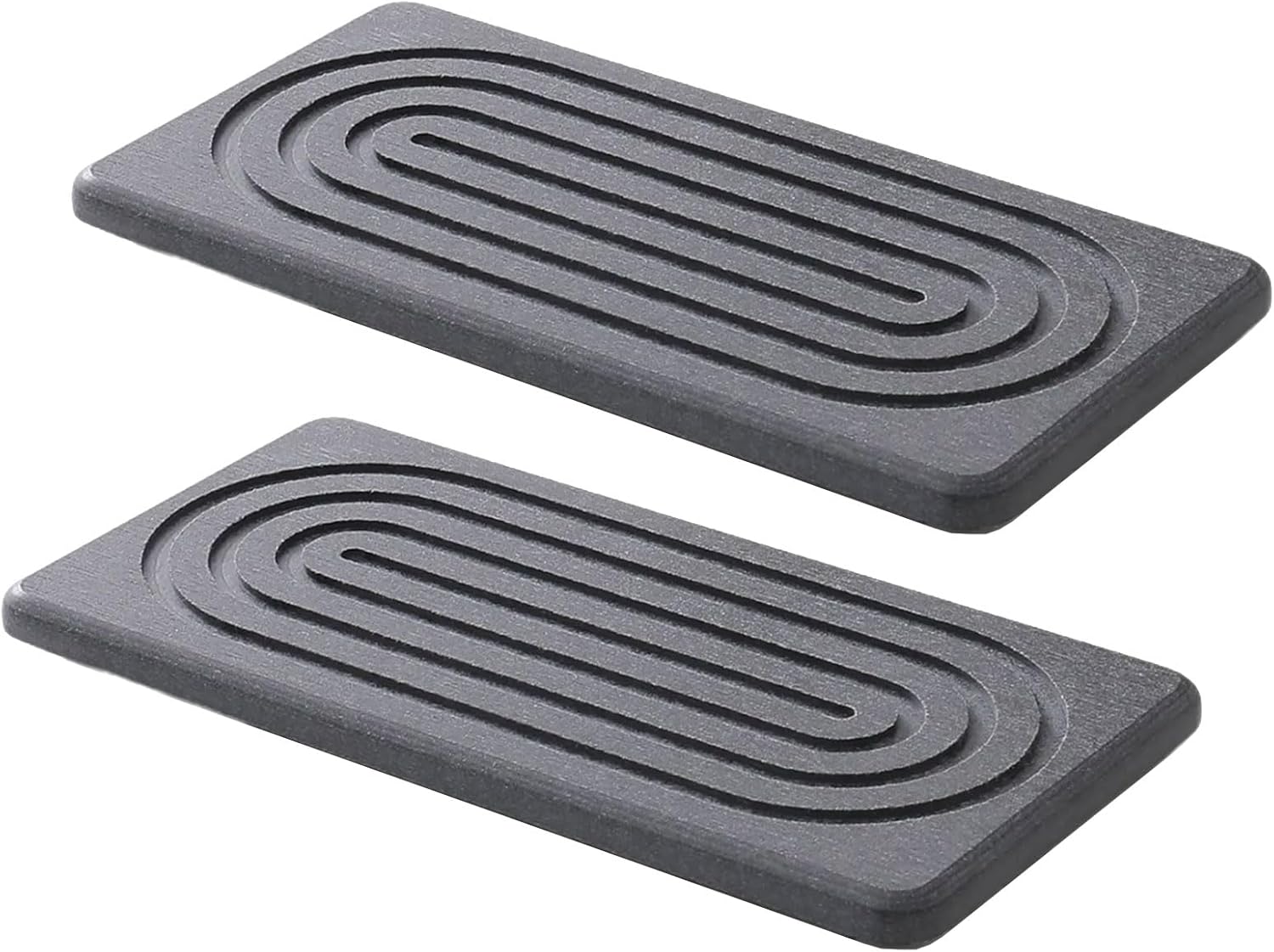 Zweiteiliges Set: Atmungsaktive Natursteinmatte Und Hoch Saugfähige Seifenschale (grau).