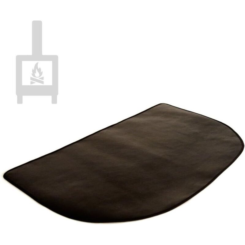 Halbkreisförmige, Feuerhemmende Matte 106 X 61 Cm – Hitzeschutz Für Kamine Und Grills – Hitzebeständiges Material