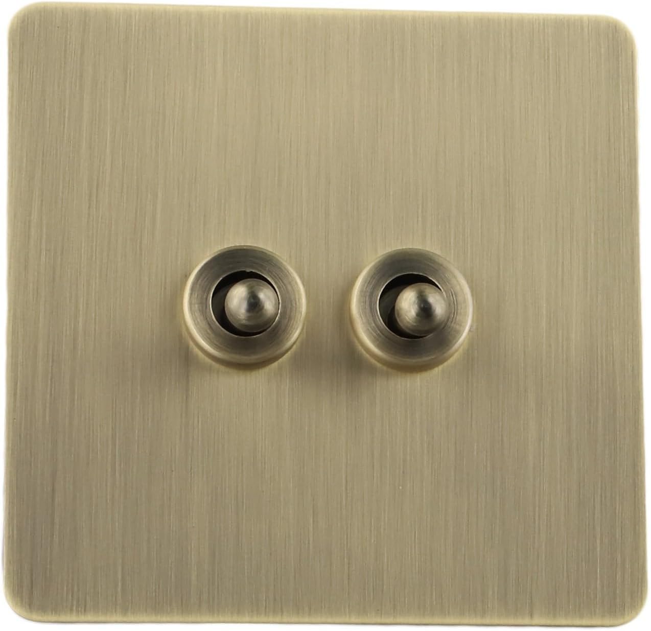 Doppelsteuerschalter Mit Grün-kupferfarbener Oberfläche, Kompatibel Mit Standardgröße (2 Positionen).