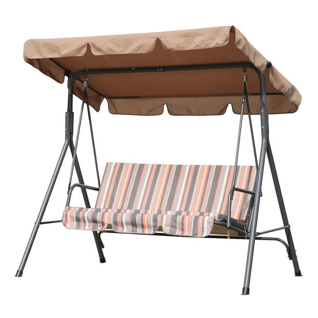 Schaukelüberdachung (dach + Sitzbezug: 14212018cm + 130458cm, Nur Sonnenschutz, Farbe Khaki)