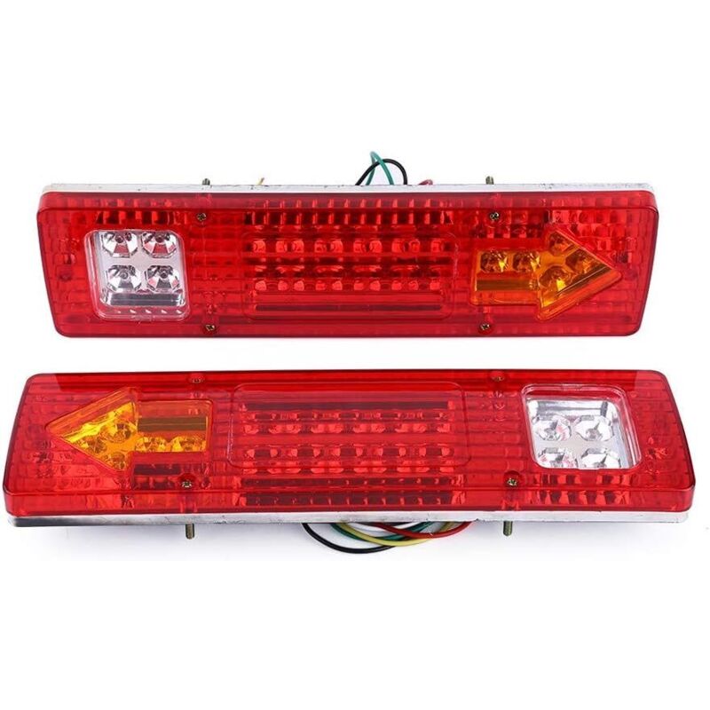 Zwei Led-rückleuchten, 19 Led-perlen – Wasserdicht, 12 V – Abs-kunststoff – 500 Minuten Leuchtdauer, 20.000 Stunden Lebensdauer.
