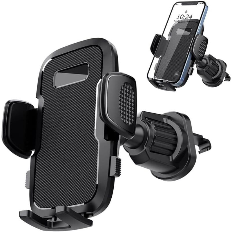 Autotelefonhalterung, 360 Grad Drehbar, Zur Verwendung Mit Lüftungsschlitzen Im Auto, Schwarz, Für Iphone Und Android.
