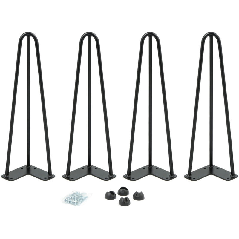 Set Aus Vier 40 Cm Langen Stahlplatten – Modernes Industriedesign – Inklusive Montageplatte – Drahtdurchmesser: 10 Mm