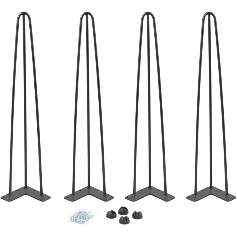 Set Aus Vier 72 Cm Langen Stahlplatten – Modernes Industriedesign – Inklusive Montageplatte – Drahtdurchmesser: 10 Mm