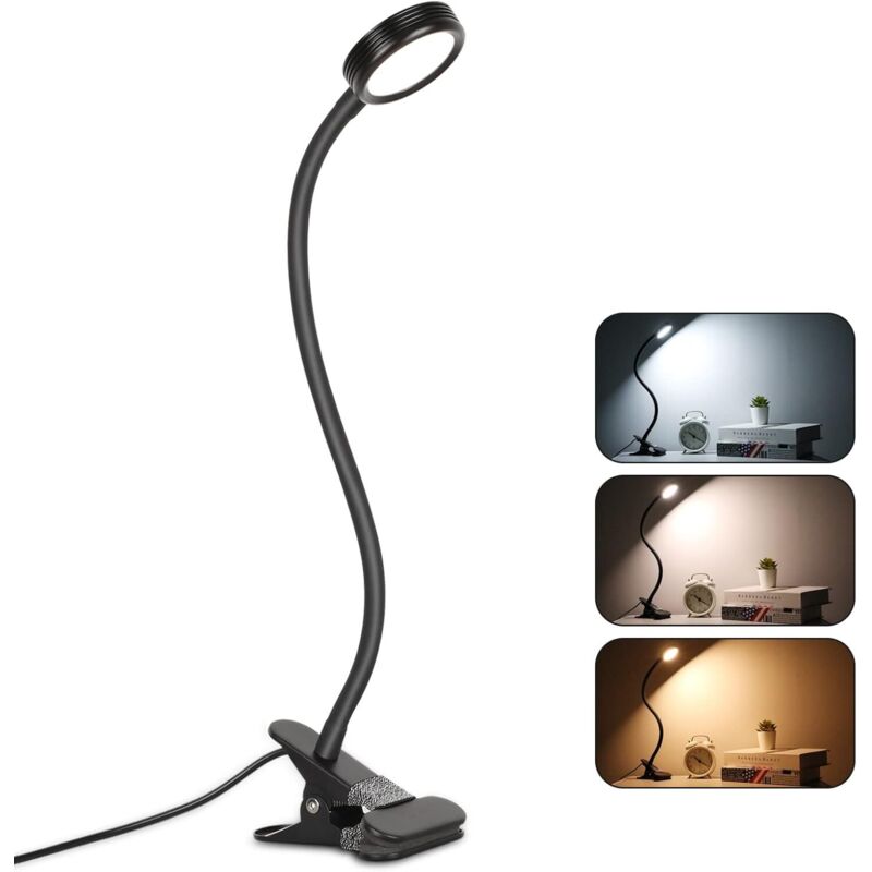 360° Flexible Led-schreibtischlampe Mit Klemme – 3 Beleuchtungsmodi – 10 Helligkeitsstufen – Augenschutz – Usb-stromversorgung