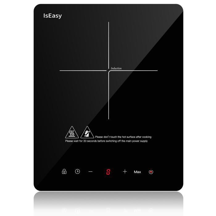 Tragbare Induktionskochplatte - 2100 W - Touch-bedienung - 9 Stufen - Schwarz - 35 X 28 Cm