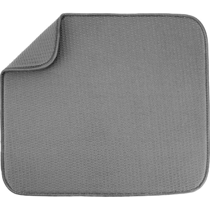 Hochsaugfähige Mikrofaser-abtropfmatte Für Küchenarbeitsplatten, Trockenmatte Für Geschirr, Besteck, Töpfe Und Pfannen, Größe L, 40 X 50 Cm, Grau