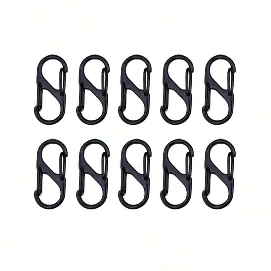 10 Stück S-förmige Karabiner, 50 Mm Mini-s-förmige Metallkarabiner Mit Doppelfeder-metallschnalle, Für Outdoor-aktivitäten Wie Camping, Angeln, Wandern Und Reisen