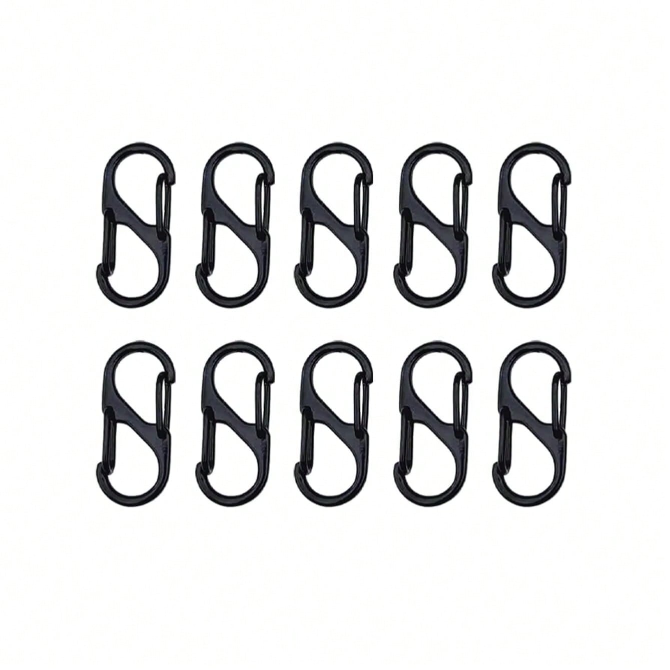 10 Stück S-förmige Karabiner, 32 Mm Mini-s-förmige Metallkarabiner Mit Doppelfeder-metallschnalle, Für Outdoor-aktivitäten Wie Camping, Angeln, Wandern Und Reisen