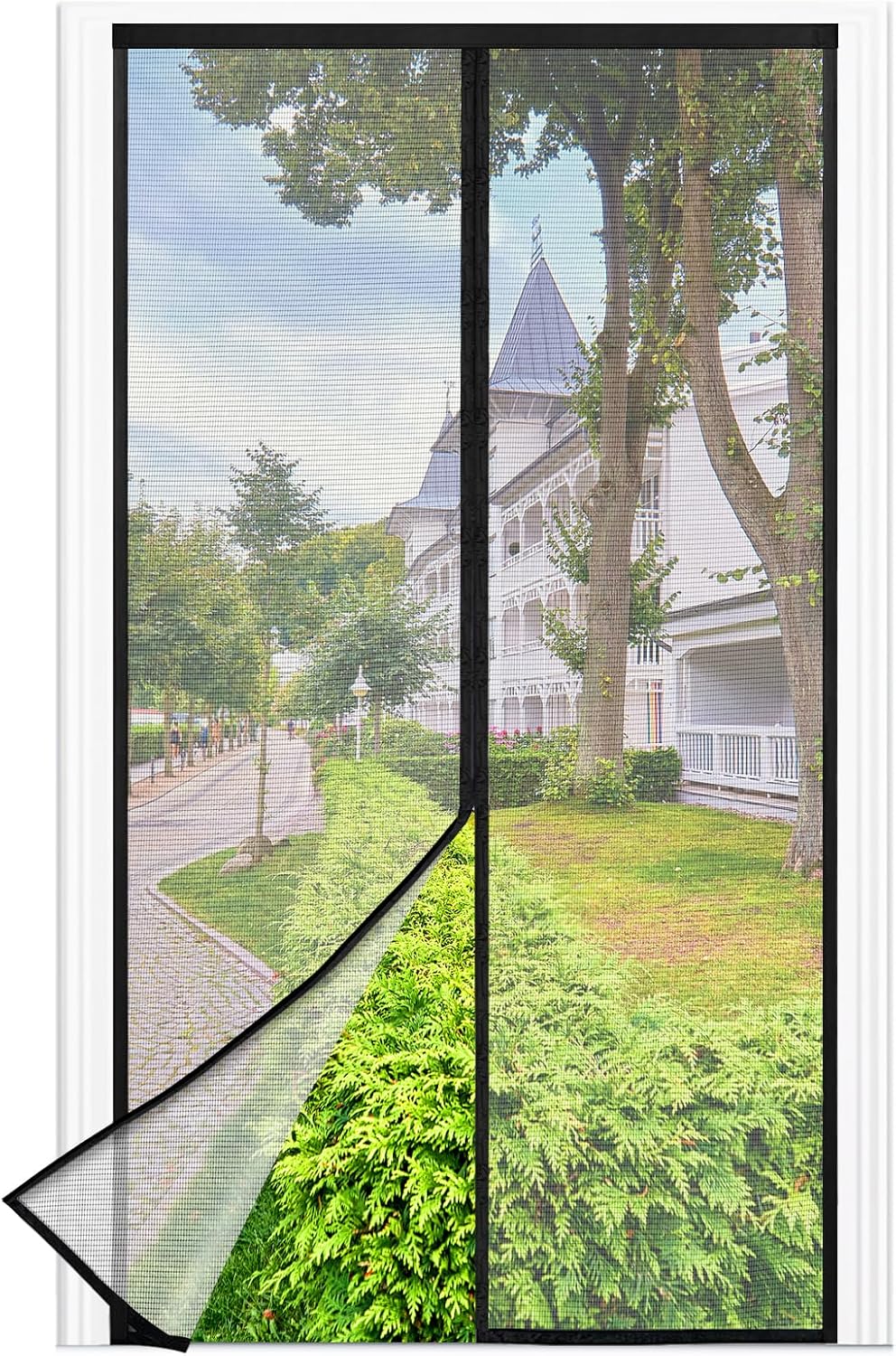 Moskitonetz Für Fenster Und Türen, 100 X 210 Cm, Ultrafeines Netzgewebe, Magnetischer Türvorhang, Fliegen- Und Insektenschutzgitter, Magnetverschluss, Kein Bohren Erforderlich, Klebestreifen, Schwarz