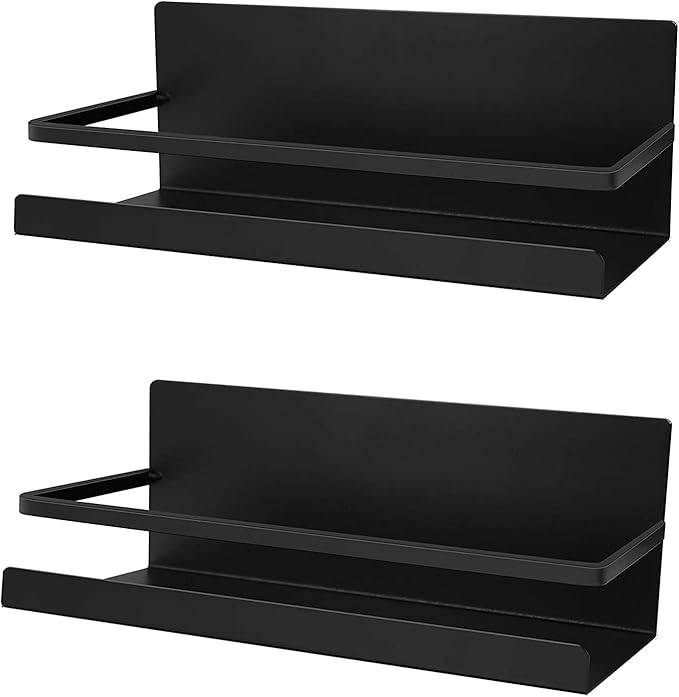 Kühlschrankregal, 2 Stück Magnetisches Gewürzregal, Magnetischer Kühlschrank-organizer, Platzsparend Für Die Küche (schwarz)