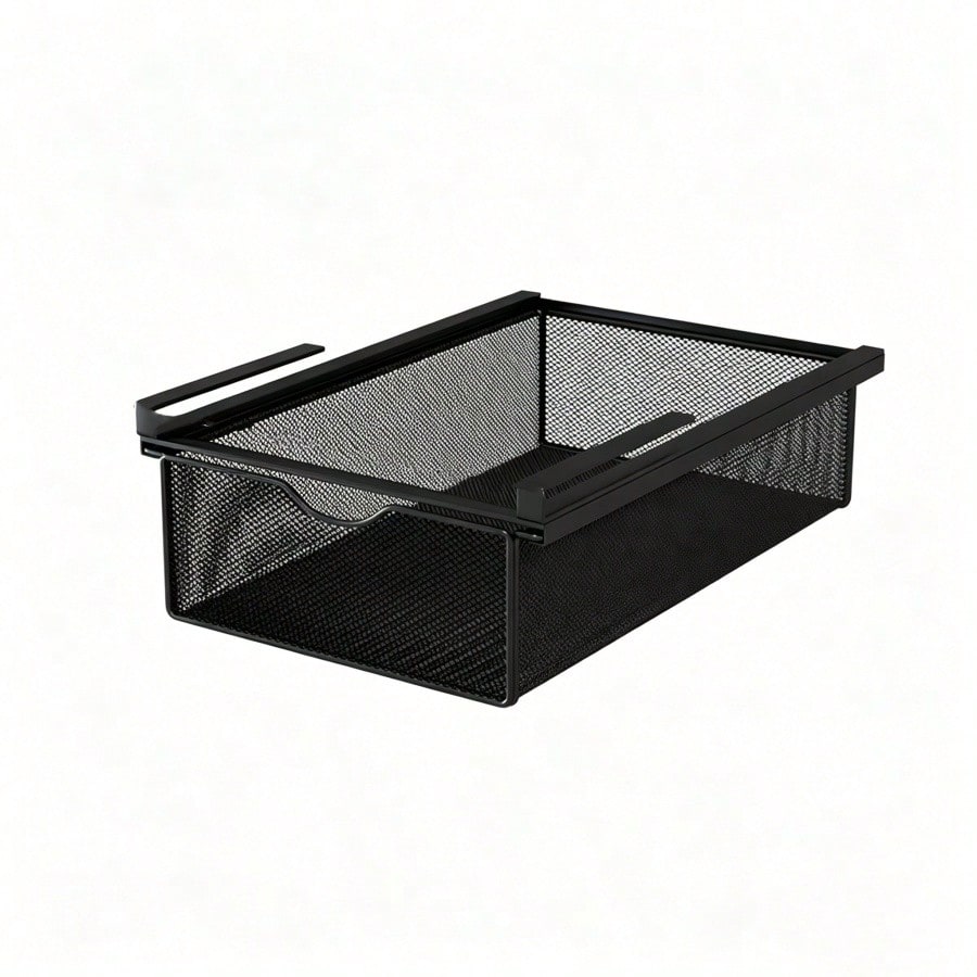 Unterbau-schublade, Aufbewahrungskorb Aus Metall, Kleiderschrank-organizer, Korb Ohne Bohren, Schiebekorb Zur Aufbewahrung Von Unterwäsche Und Accessoires, Schwarz
