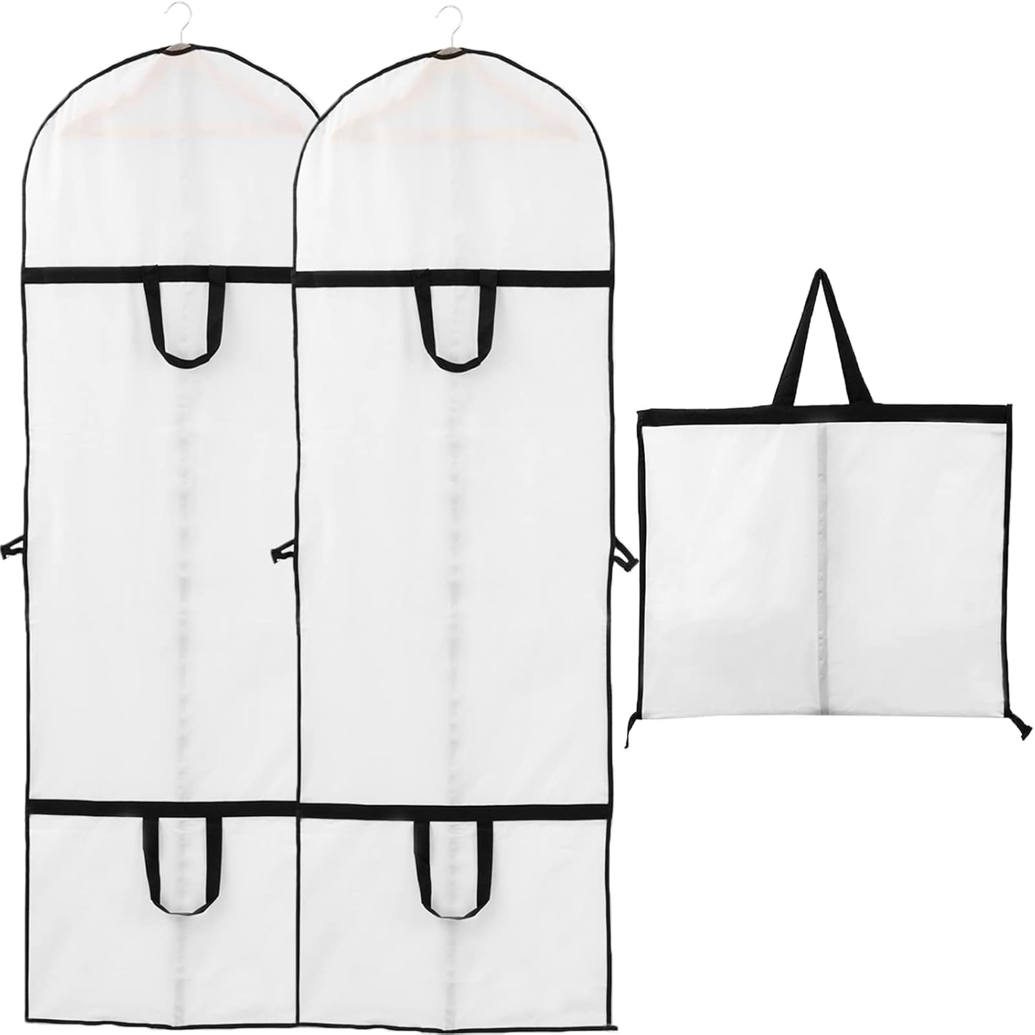 Lange, Staubdichte Kleidersäcke: 60 X 180 Cm, 2 Stück Lange Kleidersäcke Mit Reißverschluss - Für Anzüge, Abendkleider, Hemden, Jacken