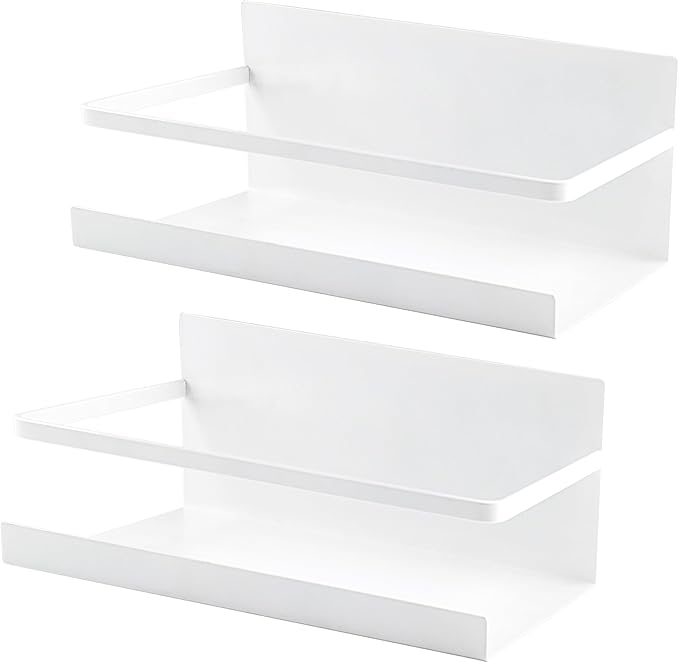 Magnetisches Kühlschrankregal, 2 Stück Magnetisches Gewürzregal Für Kühlschrank, Küchenorganizer, Gewürzaufbewahrung, Platzsparer Für Die Küche (weiß)