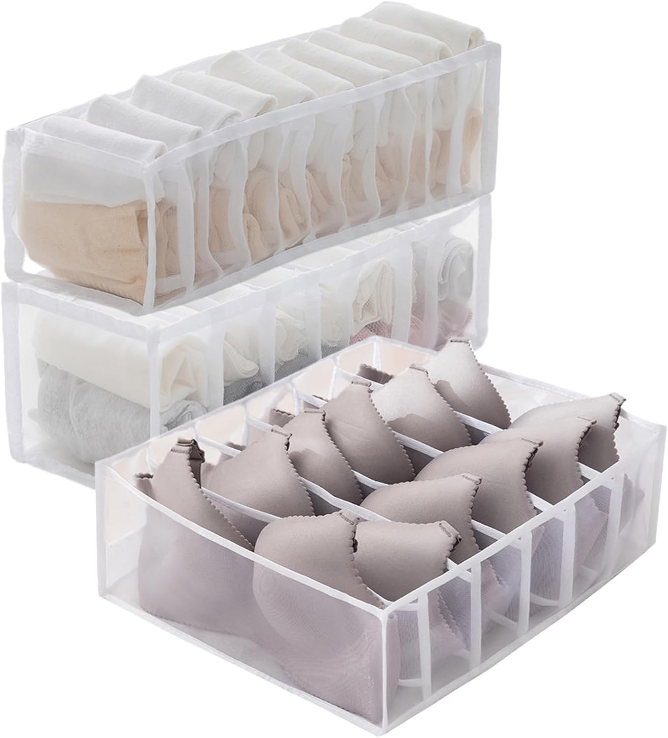 Faltbarer Schubladenorganizer, Aufbewahrungsbox Für Unterwäsche, Sockenorganizer, Schubladenteiler (3-teilig)