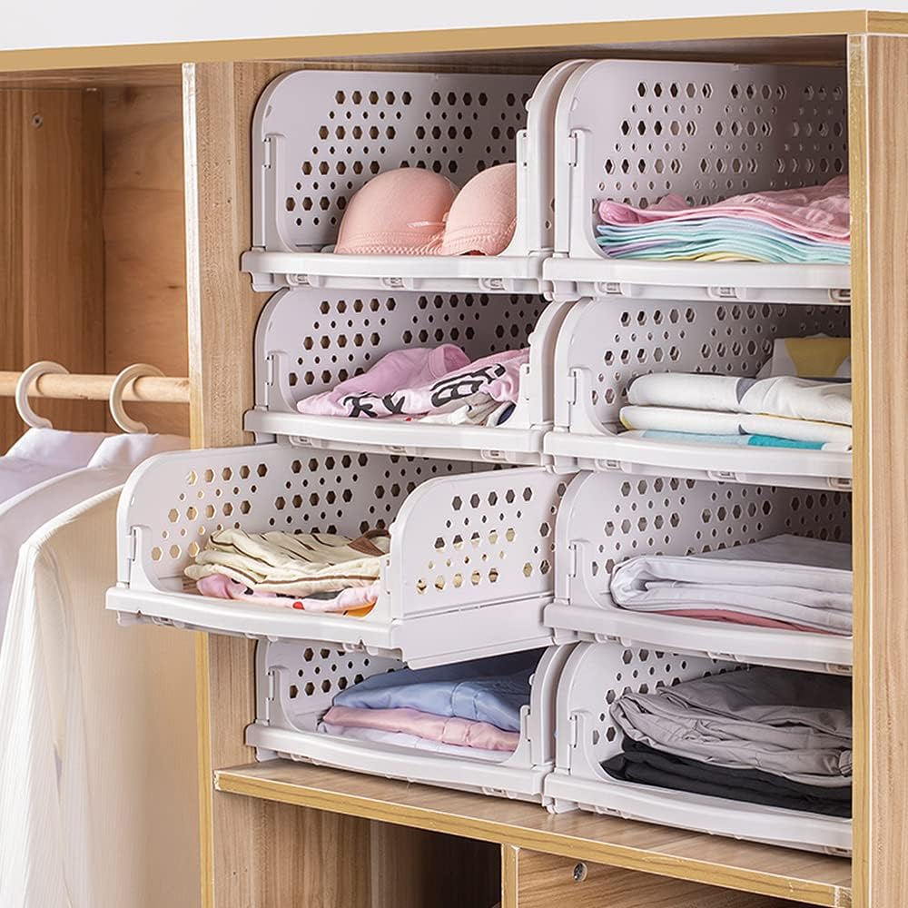 3-teiliger Stapelbarer Schubladenorganizer, 43 X 33,5 X 14 Cm, Schiebe-kleideraufbewahrungstasche Für Den Kleiderschrank