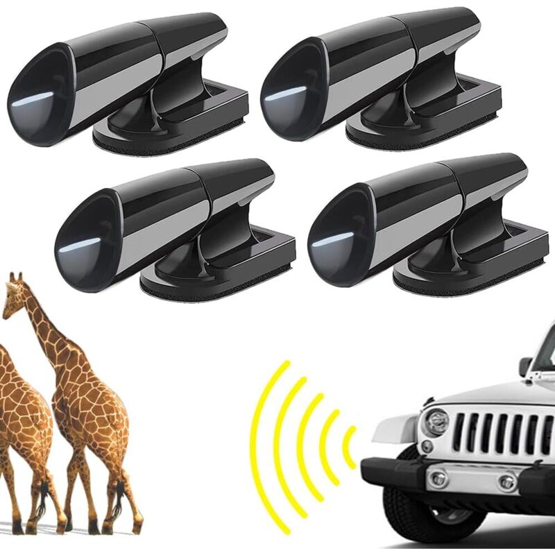 Set Mit 4 Ultraschall-wildabwehrpfeifen – Unsichtbarer Stoßstangenschutz – Kompatibel Mit Autos, Suvs, Lkws Und Motorrädern