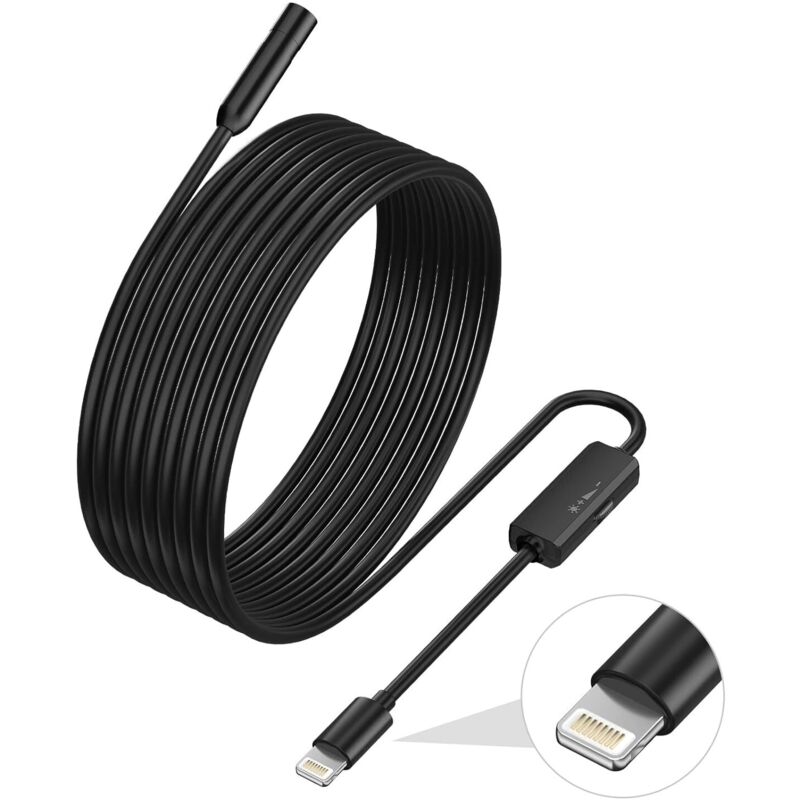 Endoskop-inspektionskamera – 3,5 M Langes, Halbstarres Kabel – Schutzart Ip68 (wasserdicht) – 5,5-mm-objektiv Mit 8 Einstellbaren Leds