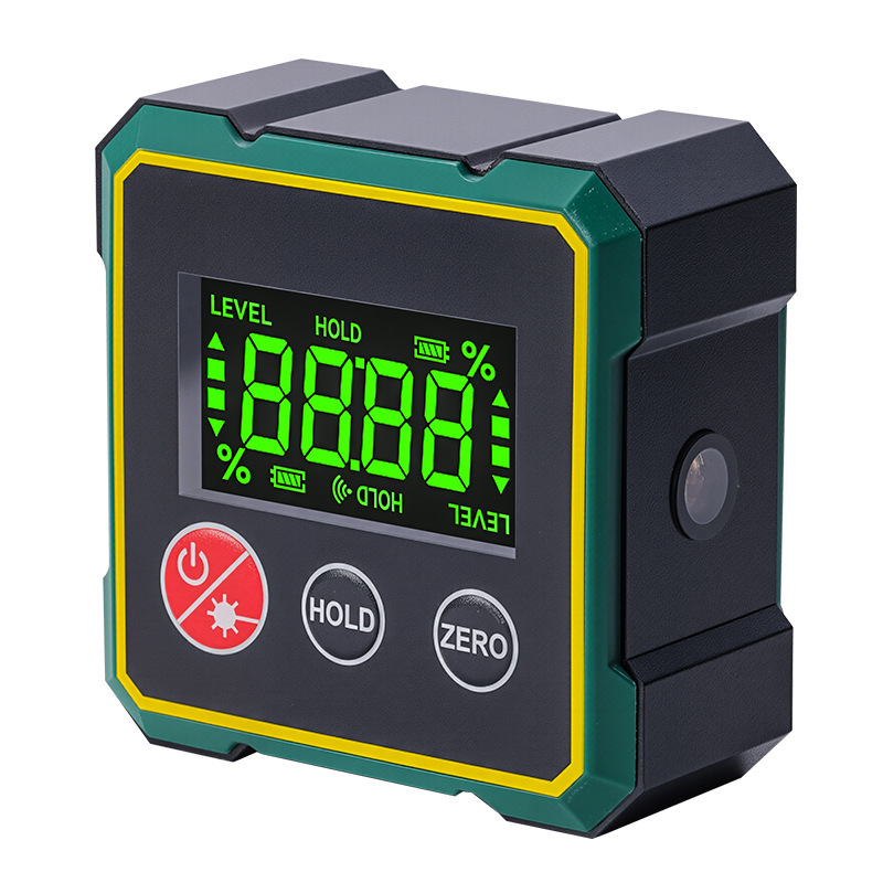 Wiederaufladbarer Digitaler Neigungsmesser (4 X 90°), Hochpräzise ±0,2° 4-seitige Magnetische Digitale Wasserwaage, Digitaler Winkelmesser Mit Lcd-bildschirm, Schutzart Ip54