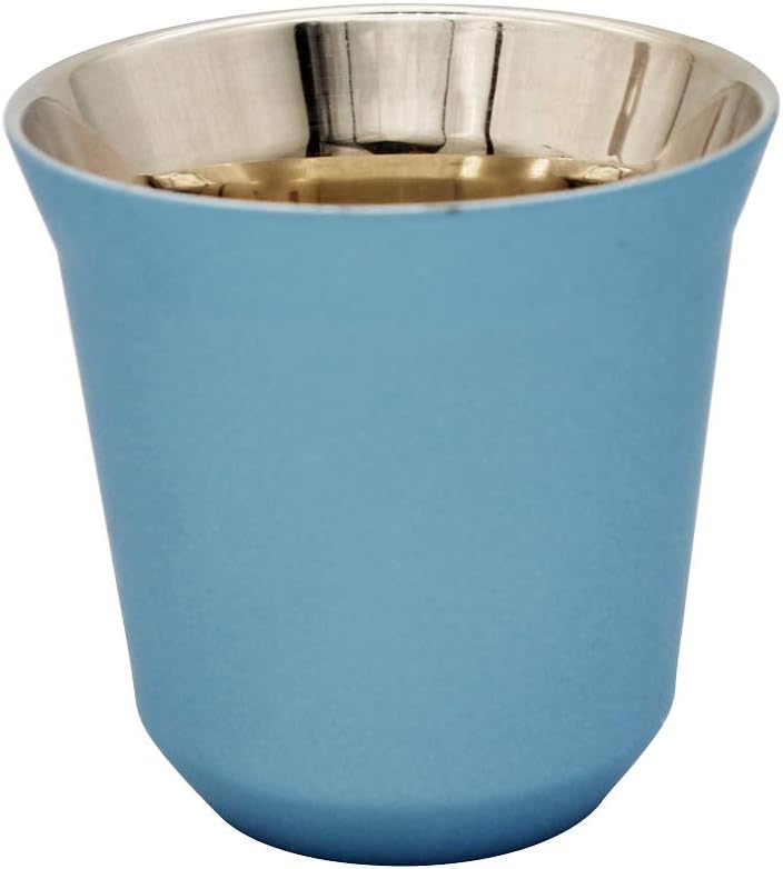Espressotasse, Edelstahl-kaffeetasse, Doppelwandige Kaffeetasse, Blau, 80 Ml
