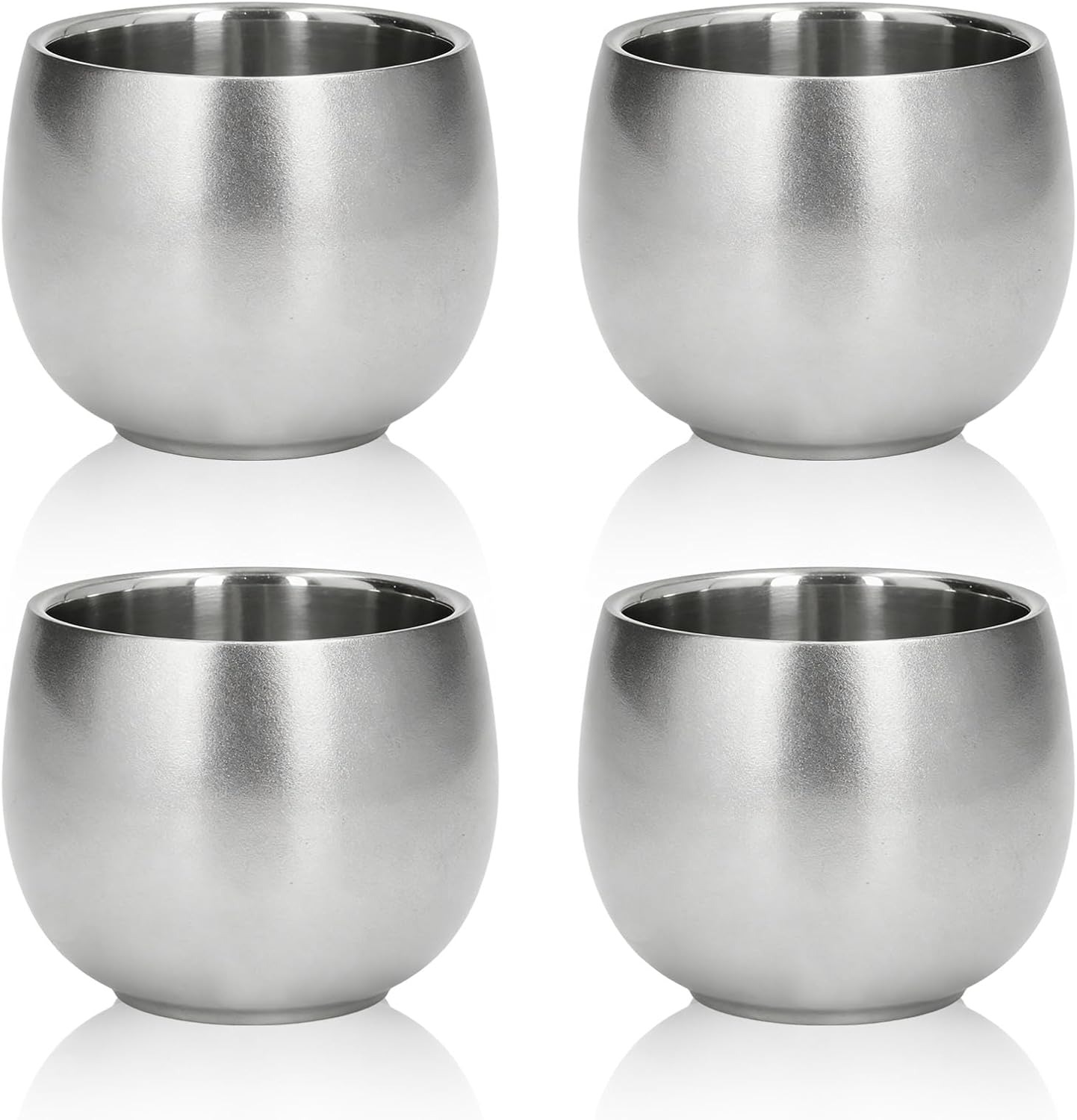 Espressotassen, 4er-set Doppelwandige, Isolierte Espressotassen Aus Edelstahl, 150 Ml