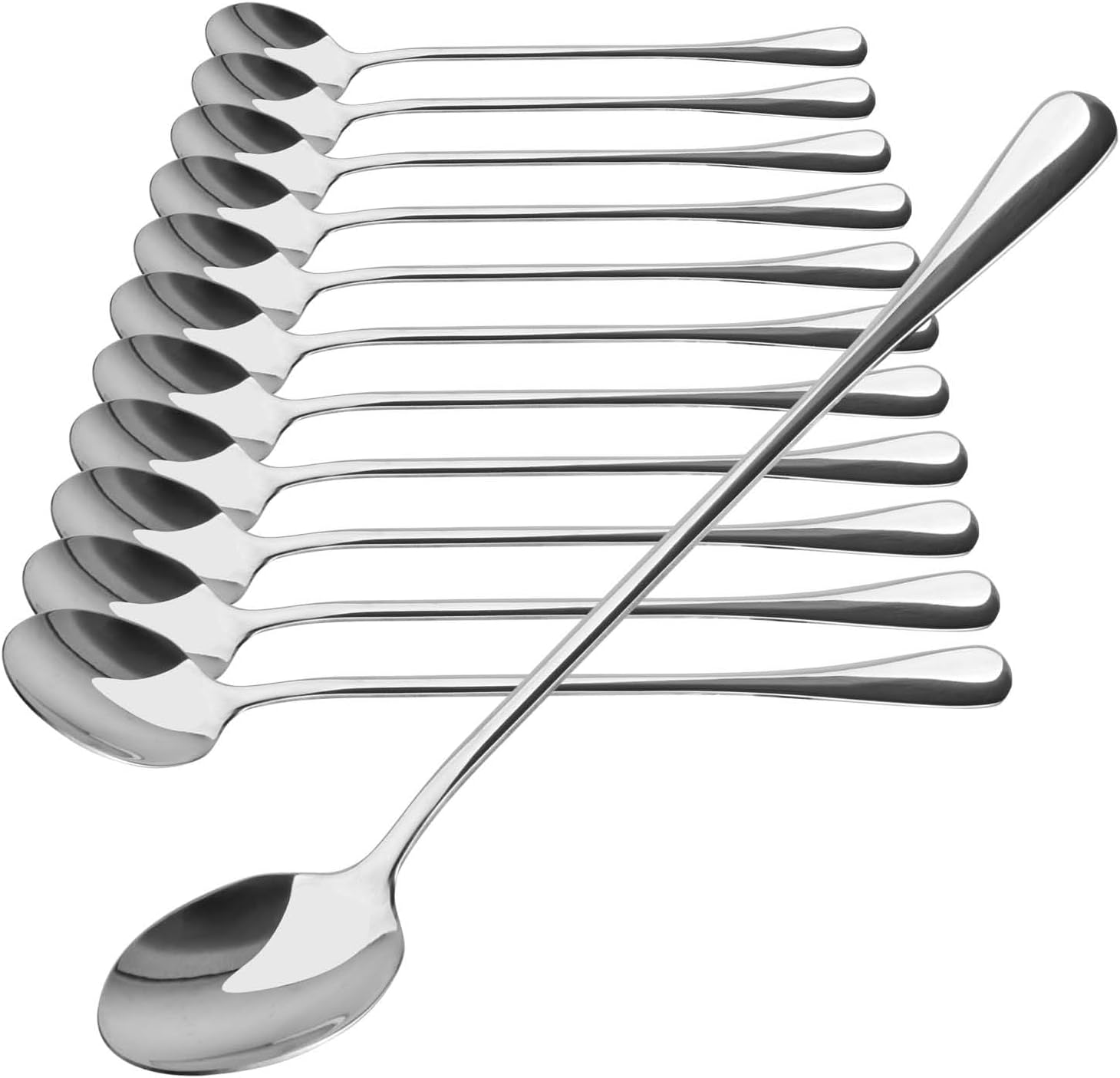 Set Mit 12 Langstieligen Löffeln – Latte Macchiato, Eiscreme, Kaffee, Dessert (19,5 Cm)