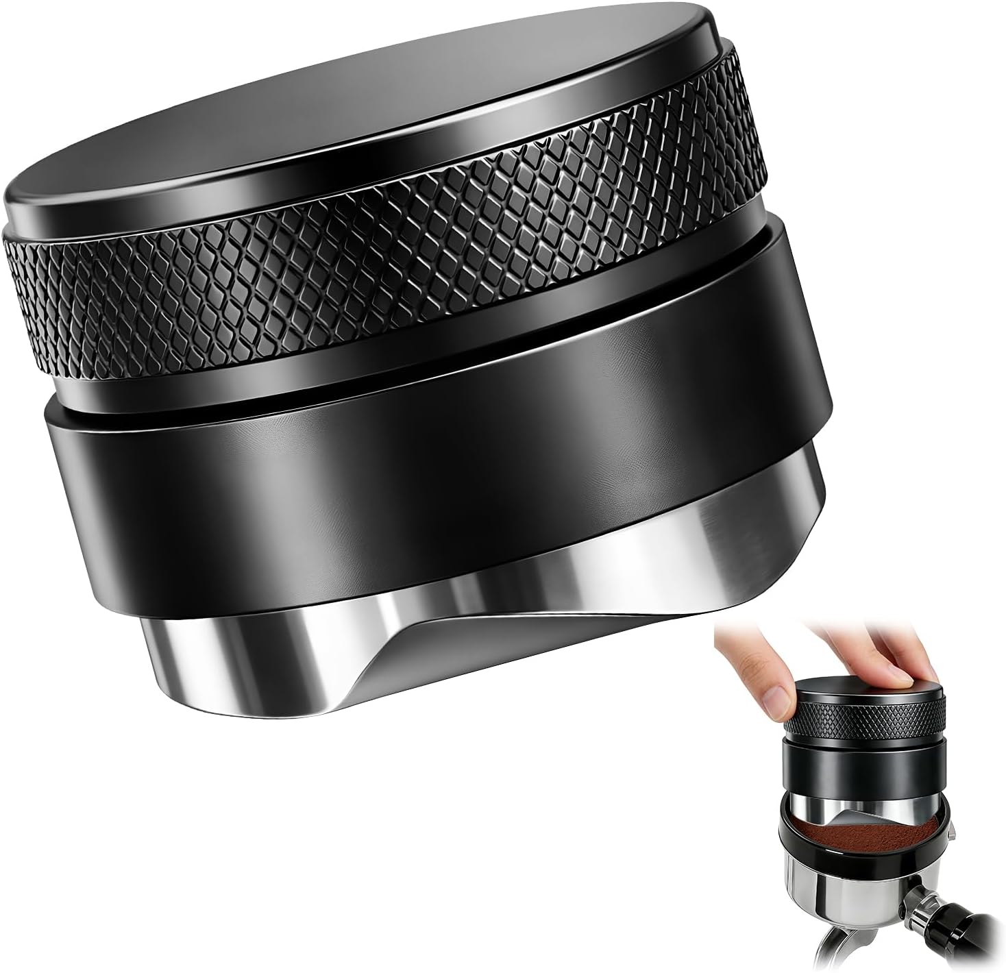 51-mm-edelstahl-kaffeetamper – Espressotamper Mit Flacher Basis Und Rutschfestem Griff, Zubehör Für Kaffeemaschinen