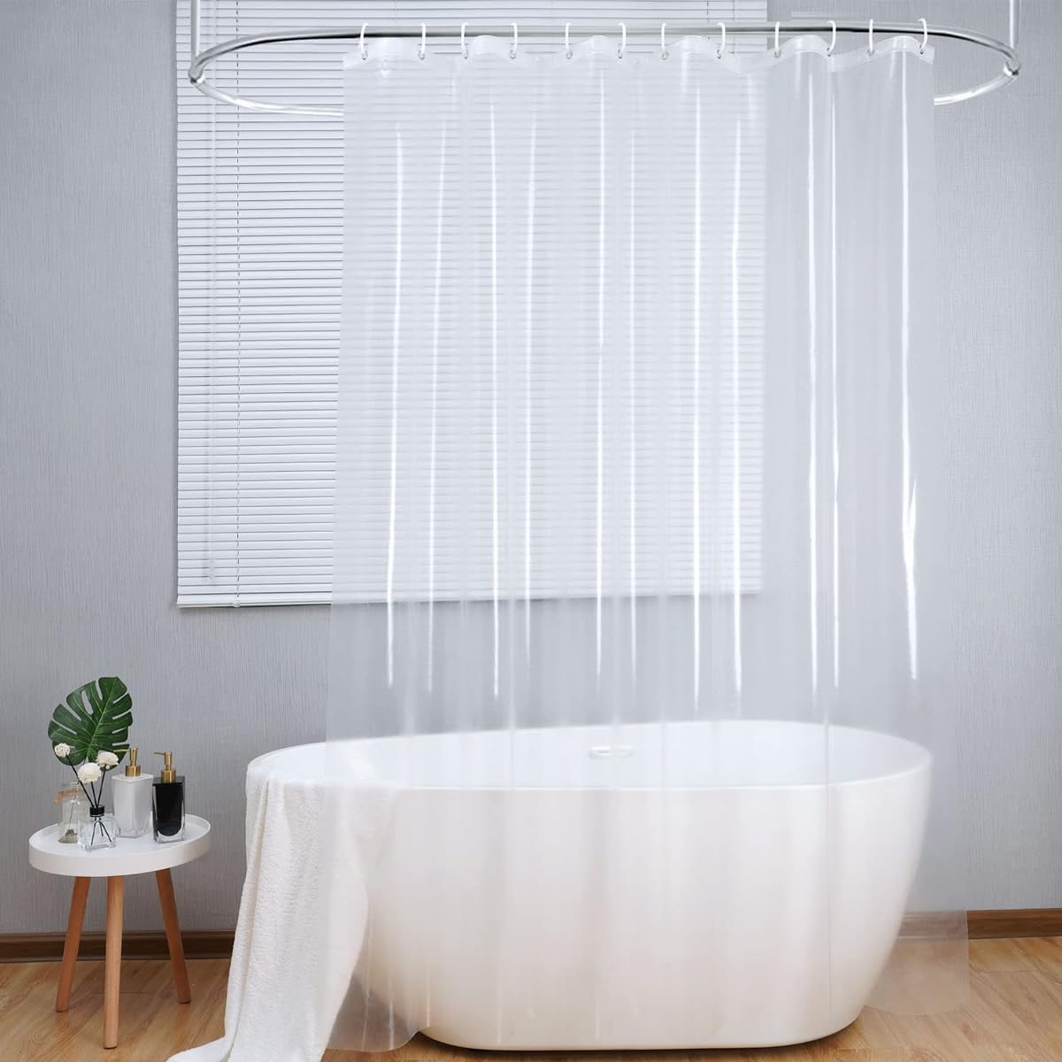 Anti-schimmel-duschvorhang 180 X 200 Cm – Wasserdicht – Transparentes Eva – Mit Ringen – Transparenter Duschvorhang