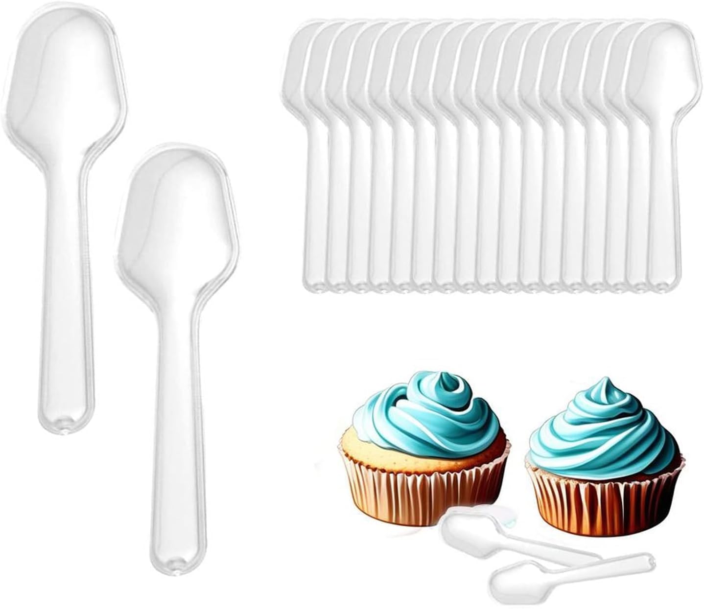 200 Stück Kleine, Transparente Dessertlöffel, 7,5 Cm, Wiederverwendbare Plastiklöffel, Kleine Servierlöffel Aus Kunststoff, Mini-probierlöffel