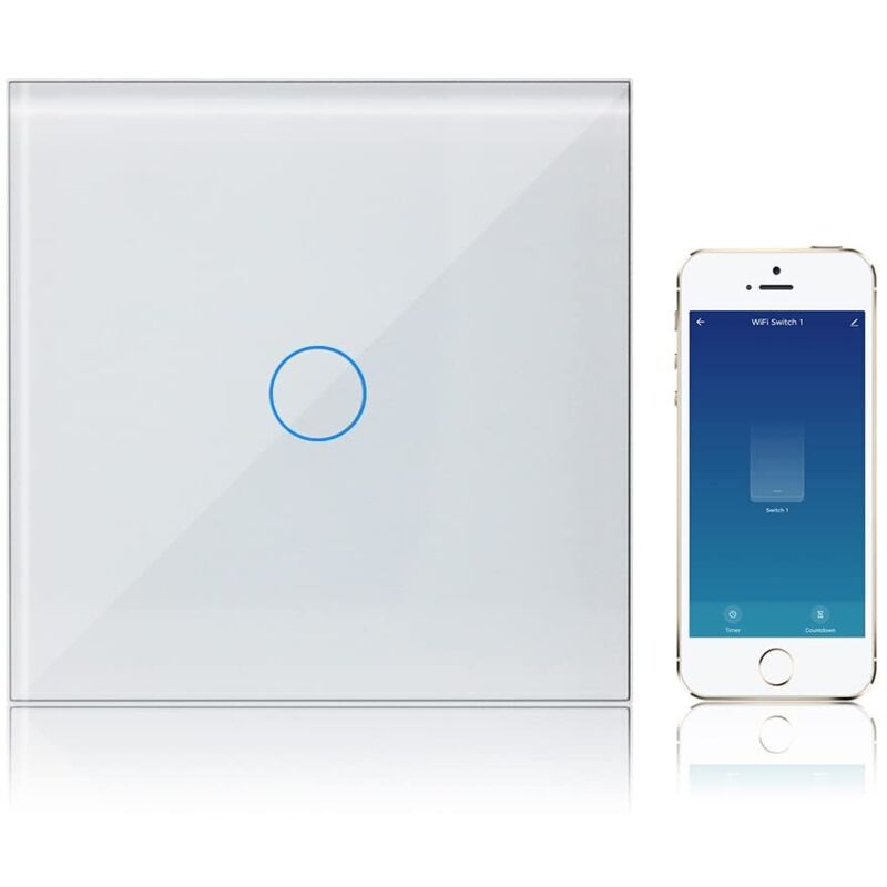 2,4-ghz-wlan-fähiger Touch-schalter – Gehärtetes Glaspanel – Einfache Installation