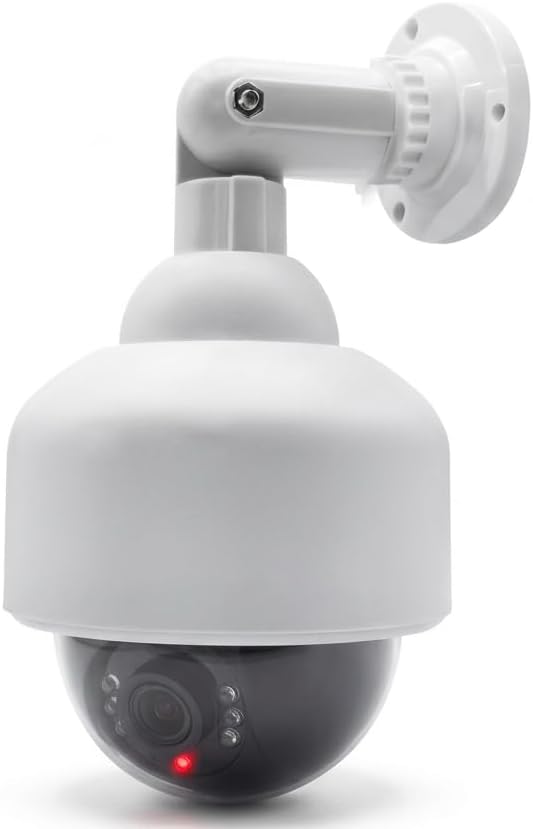 Sicherheitsset Mit 2 Speed-dome-attrappenkameras, Blitzlicht-led-stil, Ir-sensor, Wasserdicht Mit Sonnenschutz, 360°-halterung