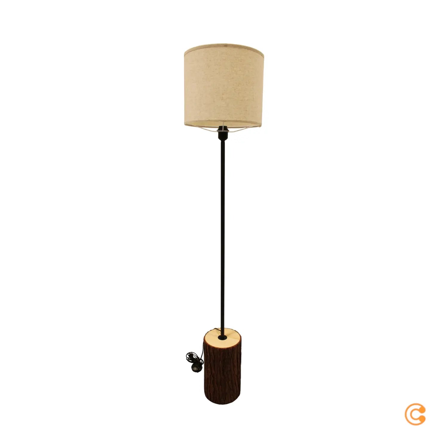[neuwertig] B-ware Just Light Stehleuchte Lampe Bark Holz Creme Eisen Holz Schalter