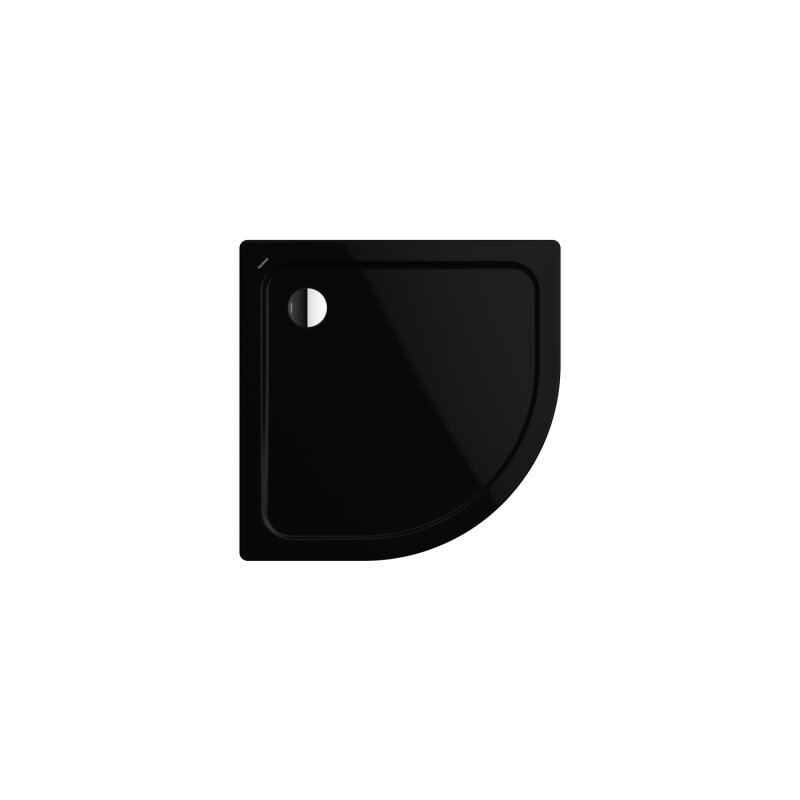 Arrondo Viertelkreis-duschwanne 90x90x2,5cm, Mit Träger 12cm, Schwarz