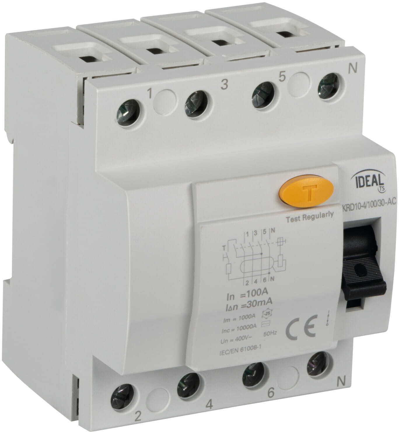 Fehlerstromschutzschalter Kanlux Krd10-4/100/30-ac 100 A 30 Ma