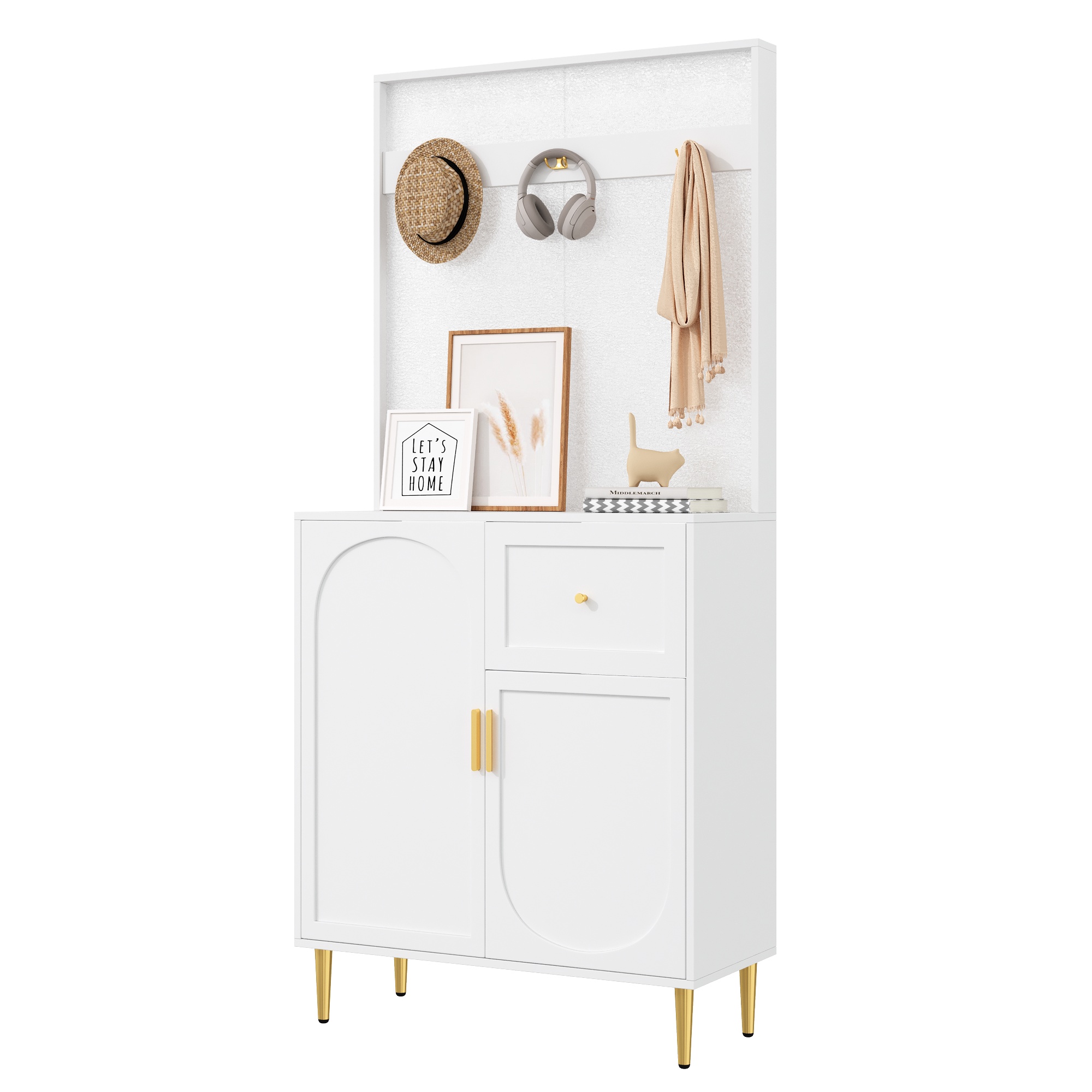 Garderoben-set, Kompaktgarderoben,flurgarderobe,dielenschrank Wandschrank Regal Diele & Flur Kleiderschrank Paneelen Schuhschrank, (bxhxt): 80x175,5x35 Cm