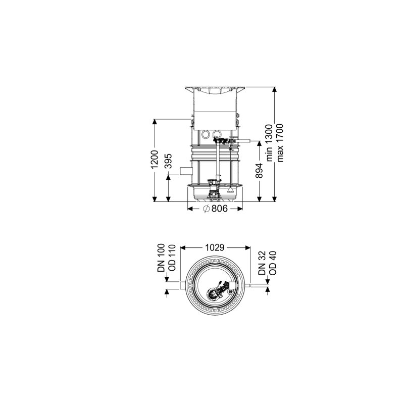 Kessel Aquapump Pumpstation Medium Tronic 230v Gtf 600, 1300-1750mm, Klasse B 125, Pneumatisch
