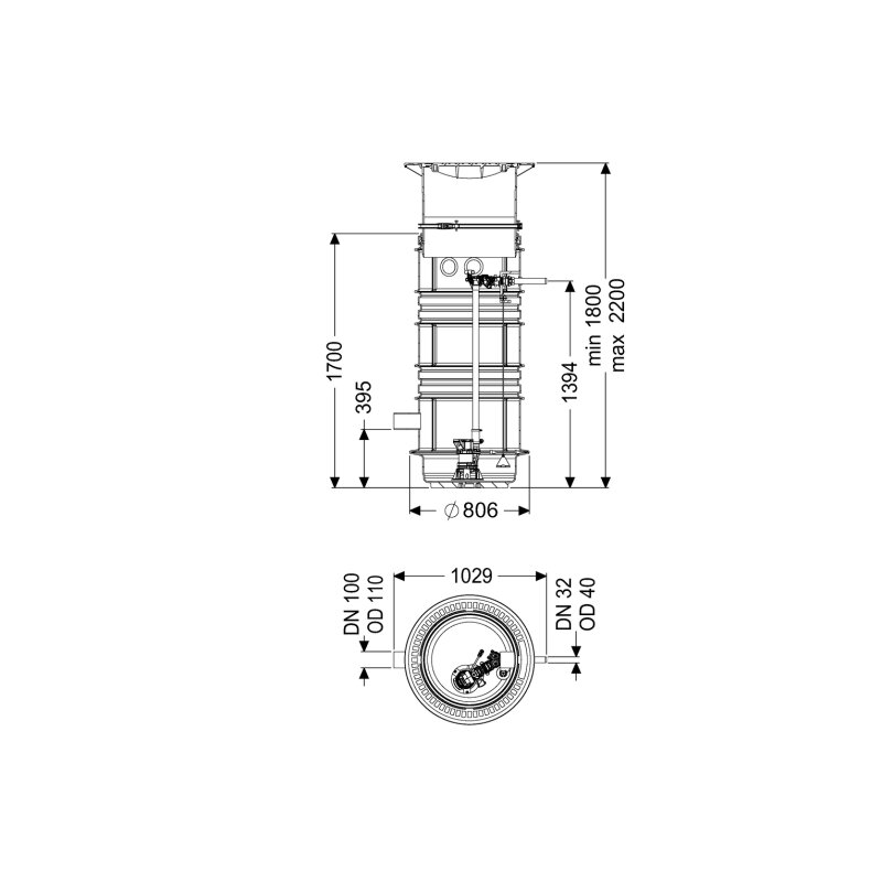 Kessel Aquapump Pumpstation Medium Tronic 230v Gtf 600, 1800-2250mm, Klasse B 125, Pneumatisch