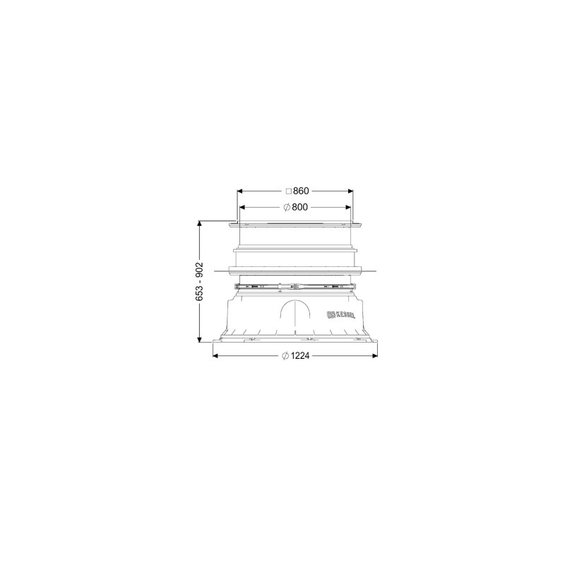 Kessel Lw 1000 Schachtmodul Bodenplatte, Lw 800, 653-902mm, Klasse A 15/l 15