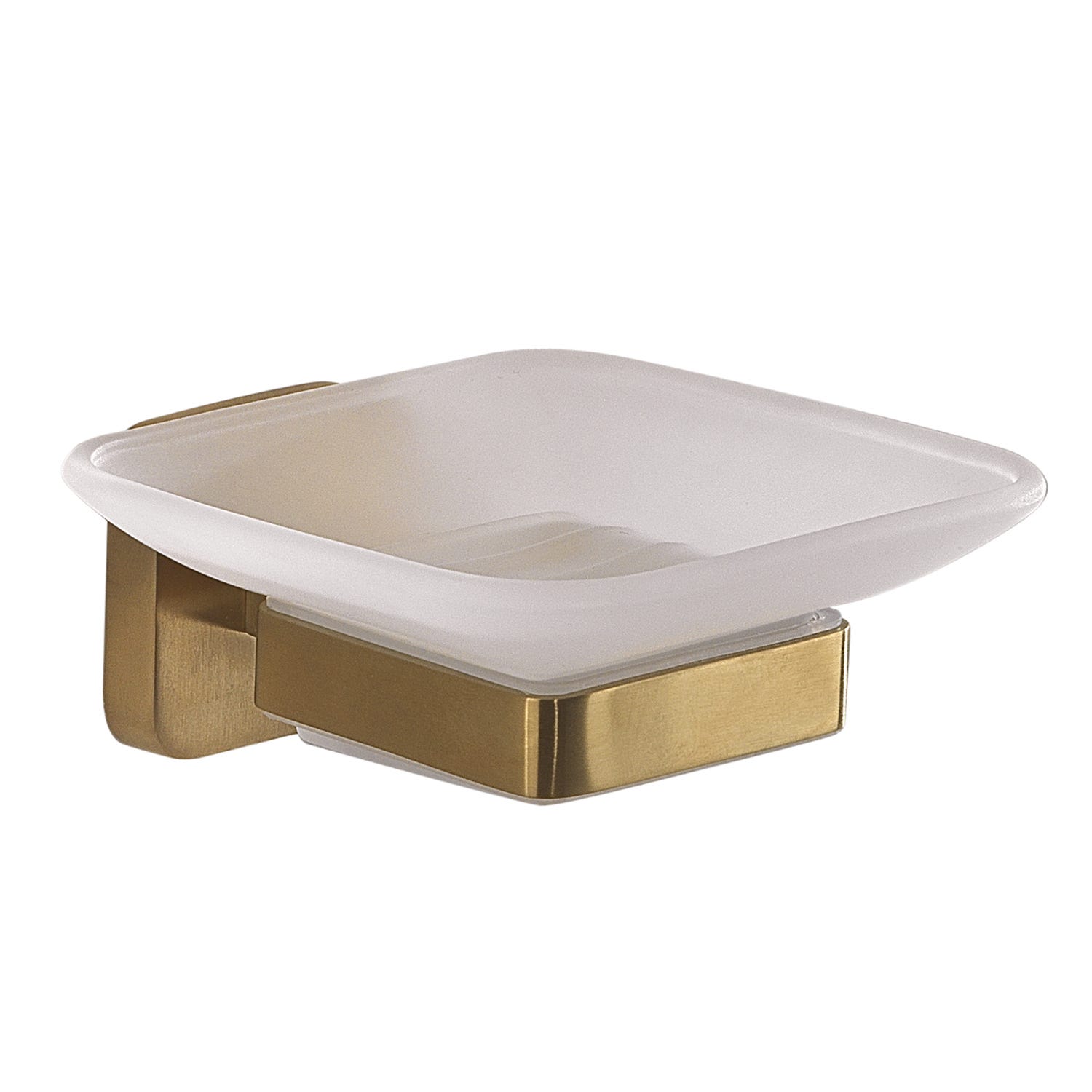 Wandseifenschale Mattgold Aus Edelstahl, Cromall Und Satiniertem Glas Tahiti
