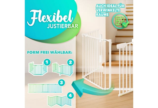 Kiduku Kaminschutzgitter 180 Cm Weiß Baby Absperrgitter Ofenschutzgitter Laufstall Türschutzgitter
