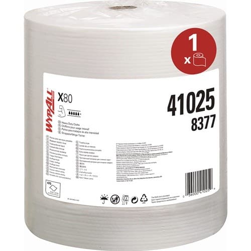 Kimberly-clark Wischtuch Wypall X80 8377 L.ca.315xb.ca.310mm Weiß 1-lagig 475 Tü./rl.