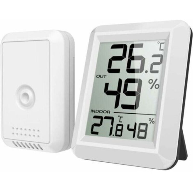 Thermometer-hygrometer Mit Außensonde, Kabelloses Digitales Thermometer-hygrometer Mit Lcd-display, Schalter