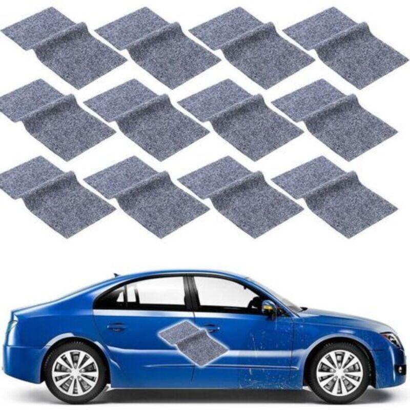 12 Stück Nano-glitzer-tuch, Mehrzweck-kratzerreparaturtuch, Schwarzes Autokratzerentfernungstuch, Zaubertuch Zum Polieren Von Oberflächen, Reparatur Von Autolichtern