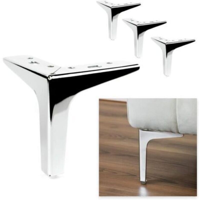 Möbelbeine, 4er-set, Metall, 15 Cm, Dreieck - Für Schränke, Kleiderschränke, Sofas