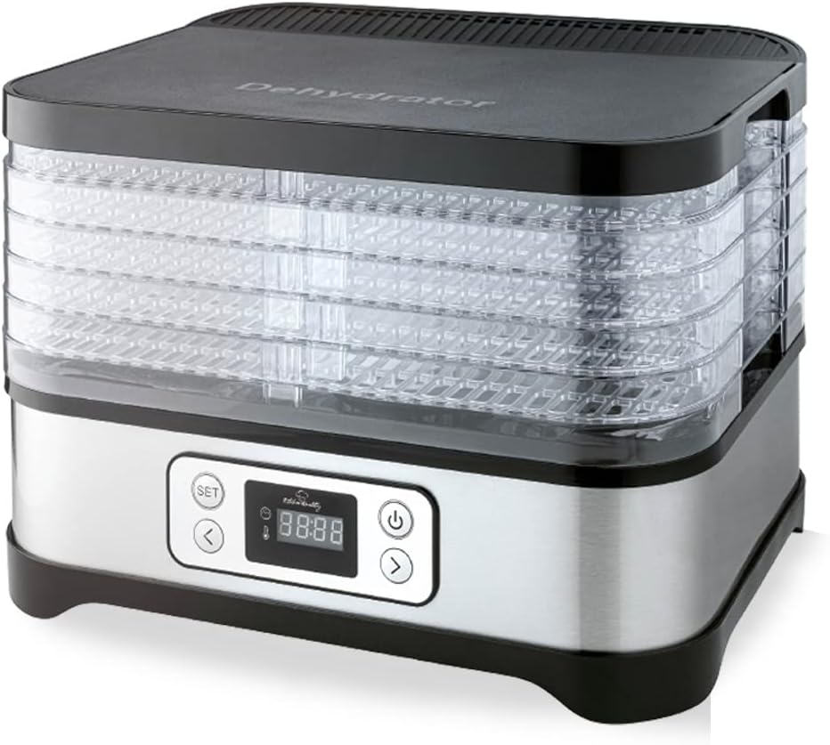 Dörrautomat Obst, Fleisch & Kräuter Trocknen 5 Ebenen 260 W Timer